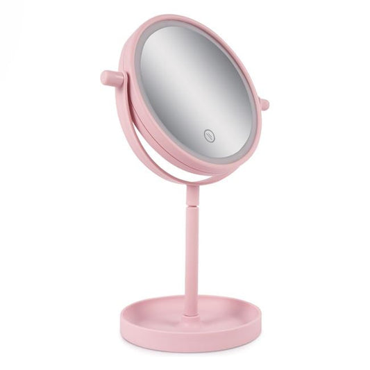 Oglinda Machiaj Roz cu 14 Becuri LED 15cm