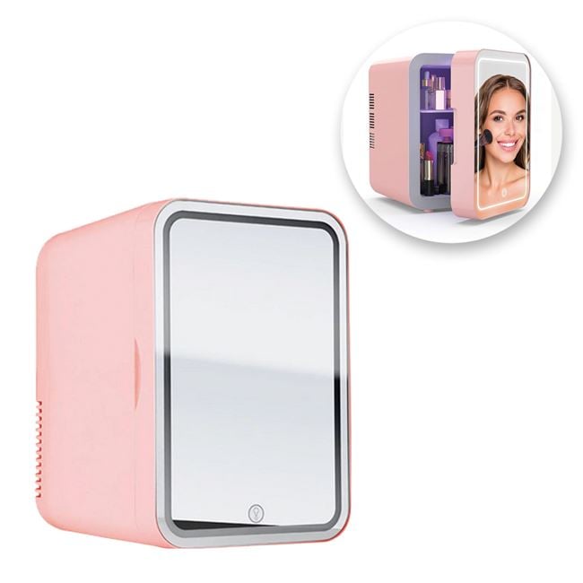 Mini Frigider cu Oglinda & LED pentru Cosmetice 23.5x14x13cm - 4L